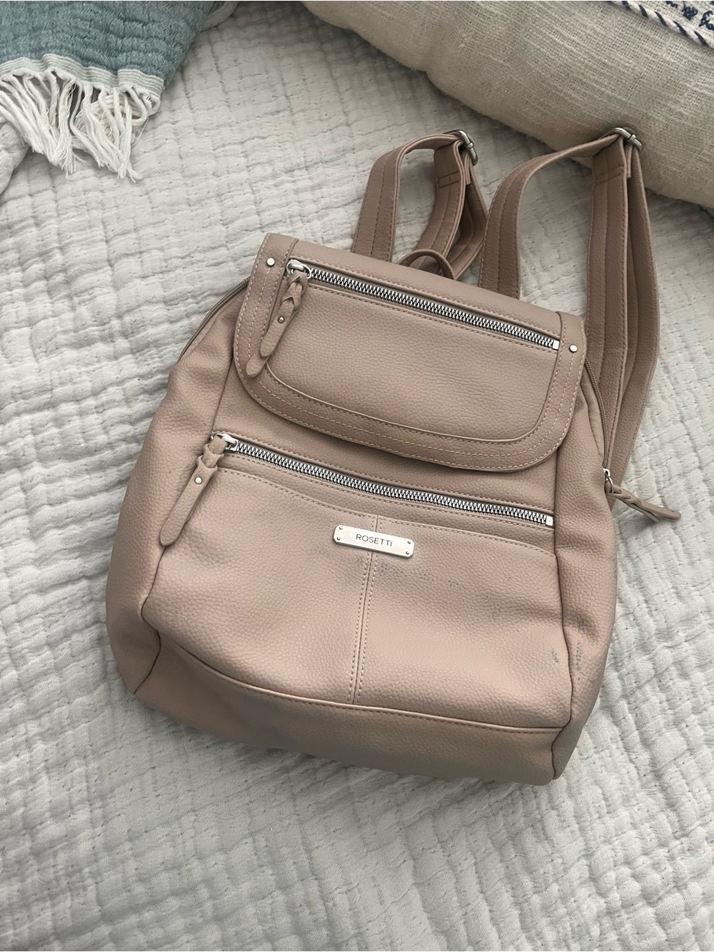 Rosetti cream Pebbled Leather like Backpack S/M
